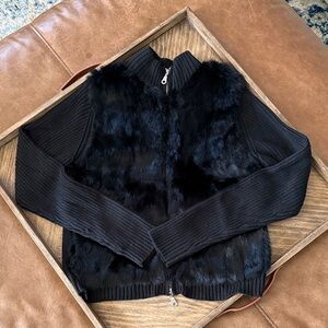 Avalin Black 100% Rabbit Fur Sweater